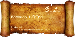 Bachman Léna névjegykártya